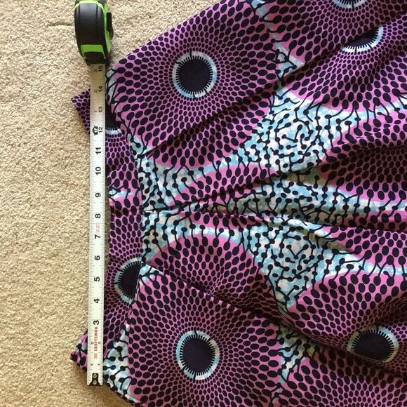 Handmade African Traditional Costume Circle Print High Low Dashiki Skirt - Picture 6 of 6
